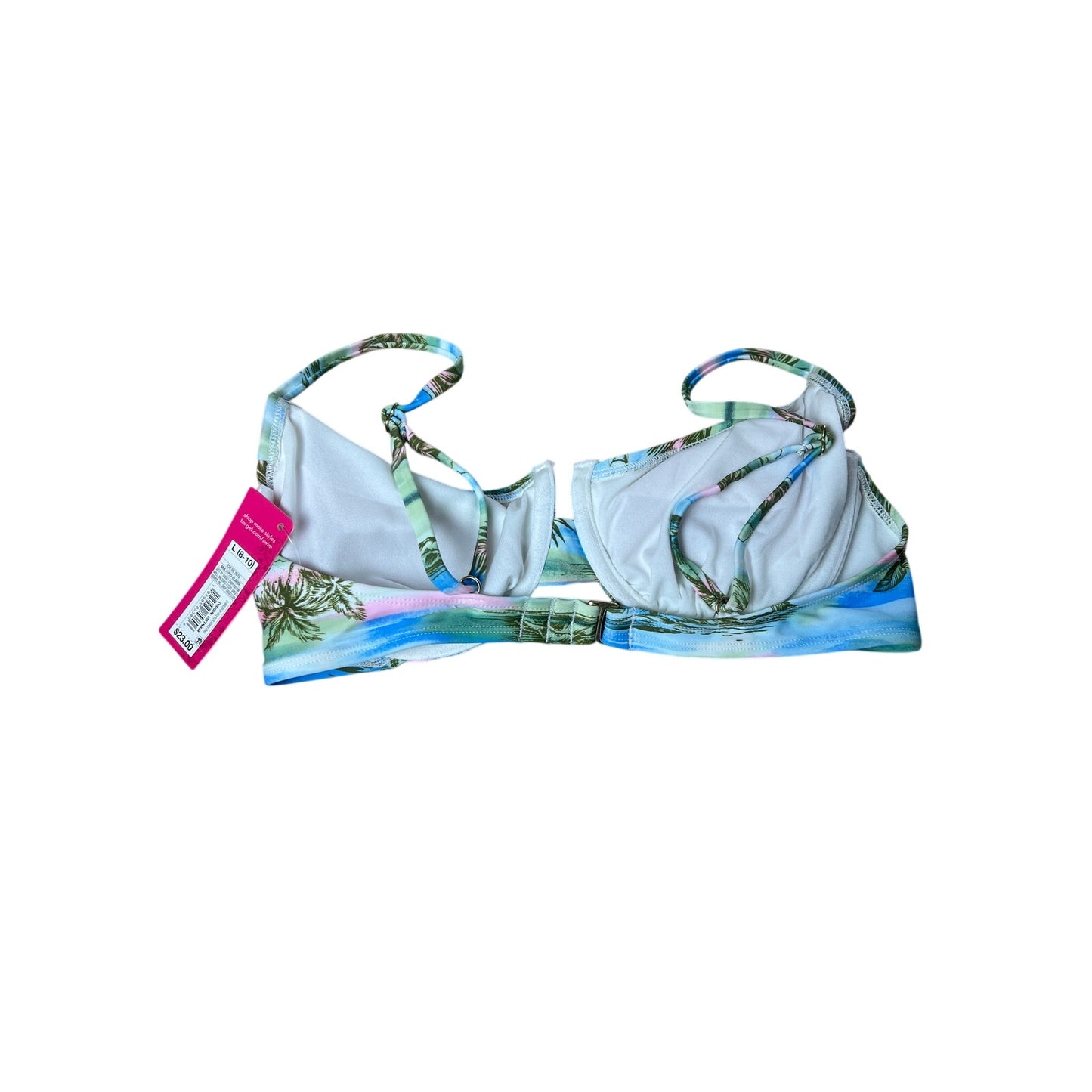 NWT Xhilaration Womens Junior's Size L Bikini Top Underwire Tropical Print