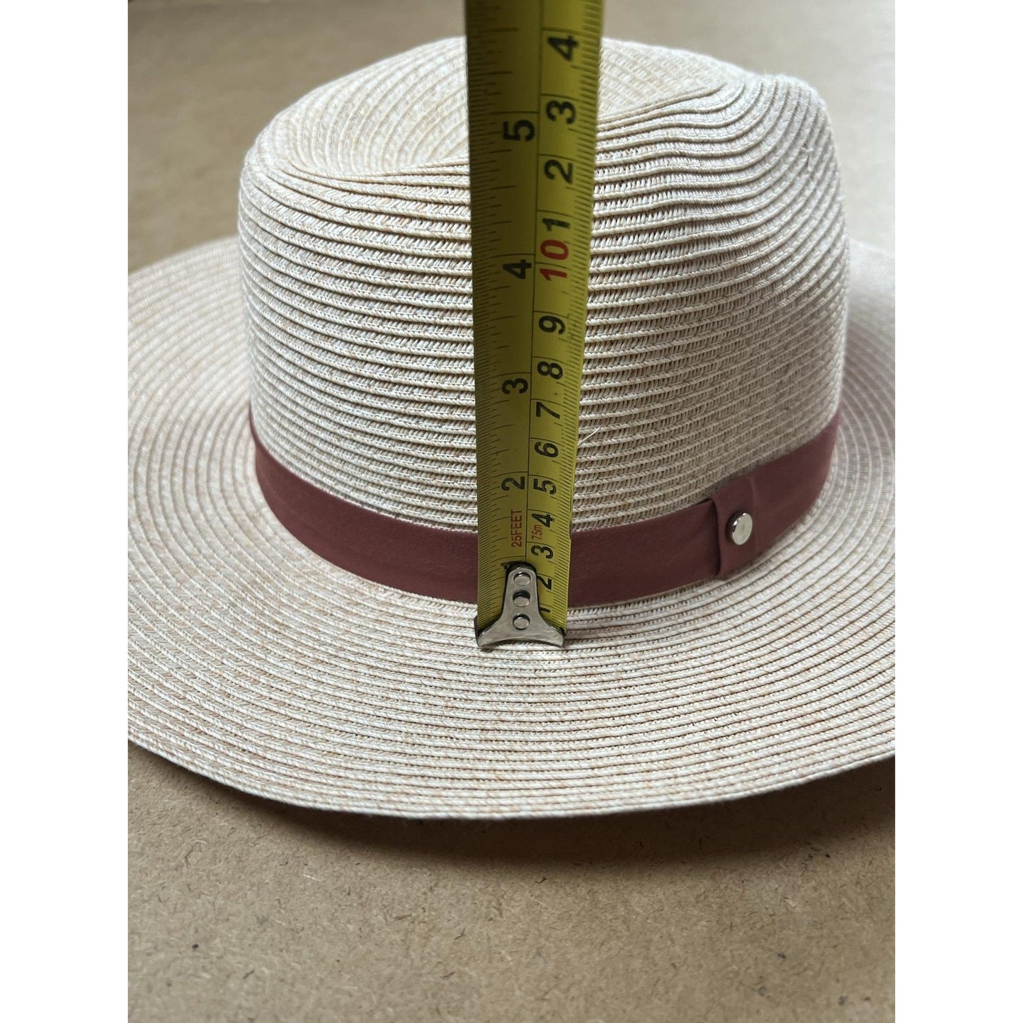 Nordstrom Hat Womens One Size Beige Straw Panama Wide Brim Travel Beach Summer