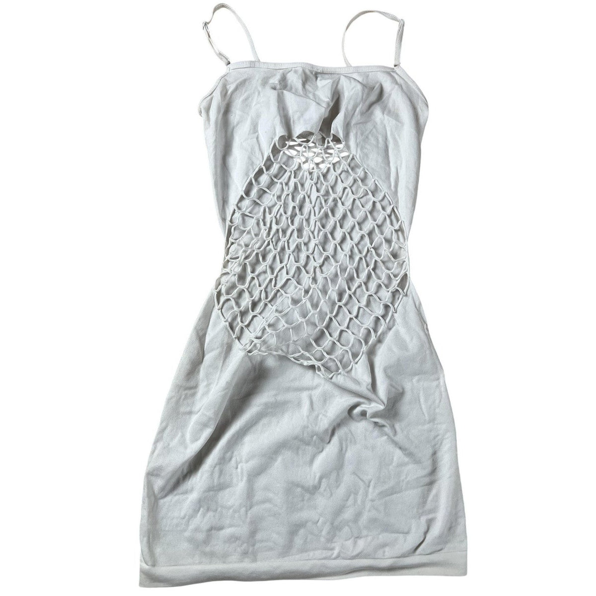Womens Dress Small S White Strappy Sleeve Crochet Adjustable Slim Casual