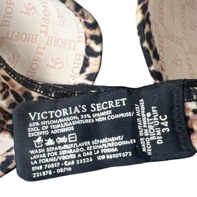 Victoria's Secret Biofit Demi Uplift Cheetah Print Bra 34C