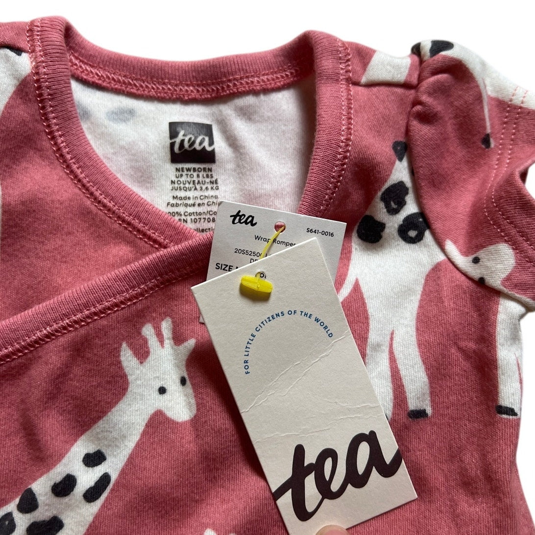 NWT Tea Collection Cap Sleeve Baby Romper Size New Born
