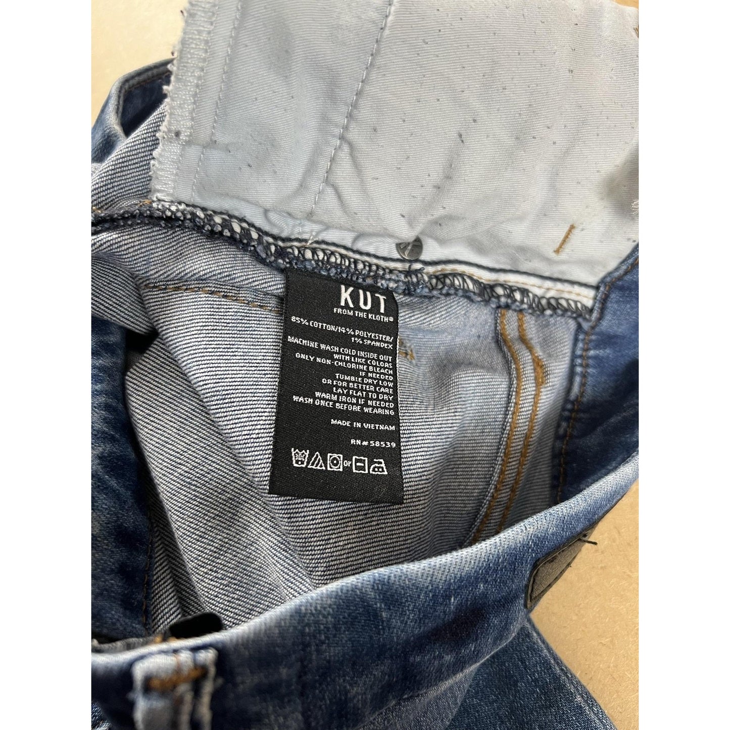 KUT From The Kloth Pants Womens 4L Blue Cropped Denim Stretch Pockets Zip