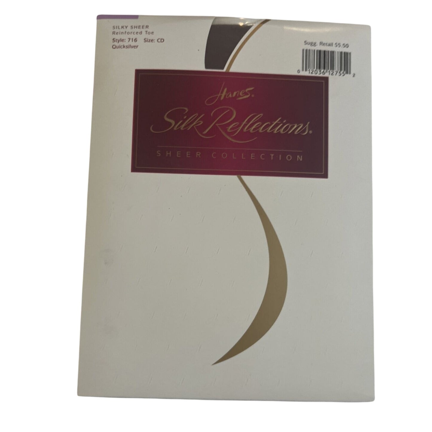 NEW Hanes Silk Reflections Silky Sheer 716 Reinforced size CD Quicksilver