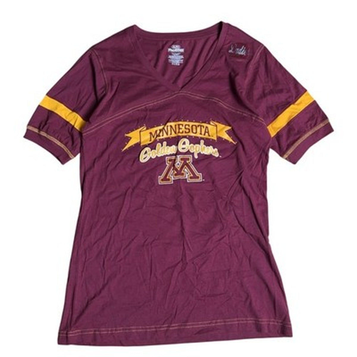 ProEdge T-Shirt Womens XL Red Minnesota Golden Gophers V-Neck Rhinestone