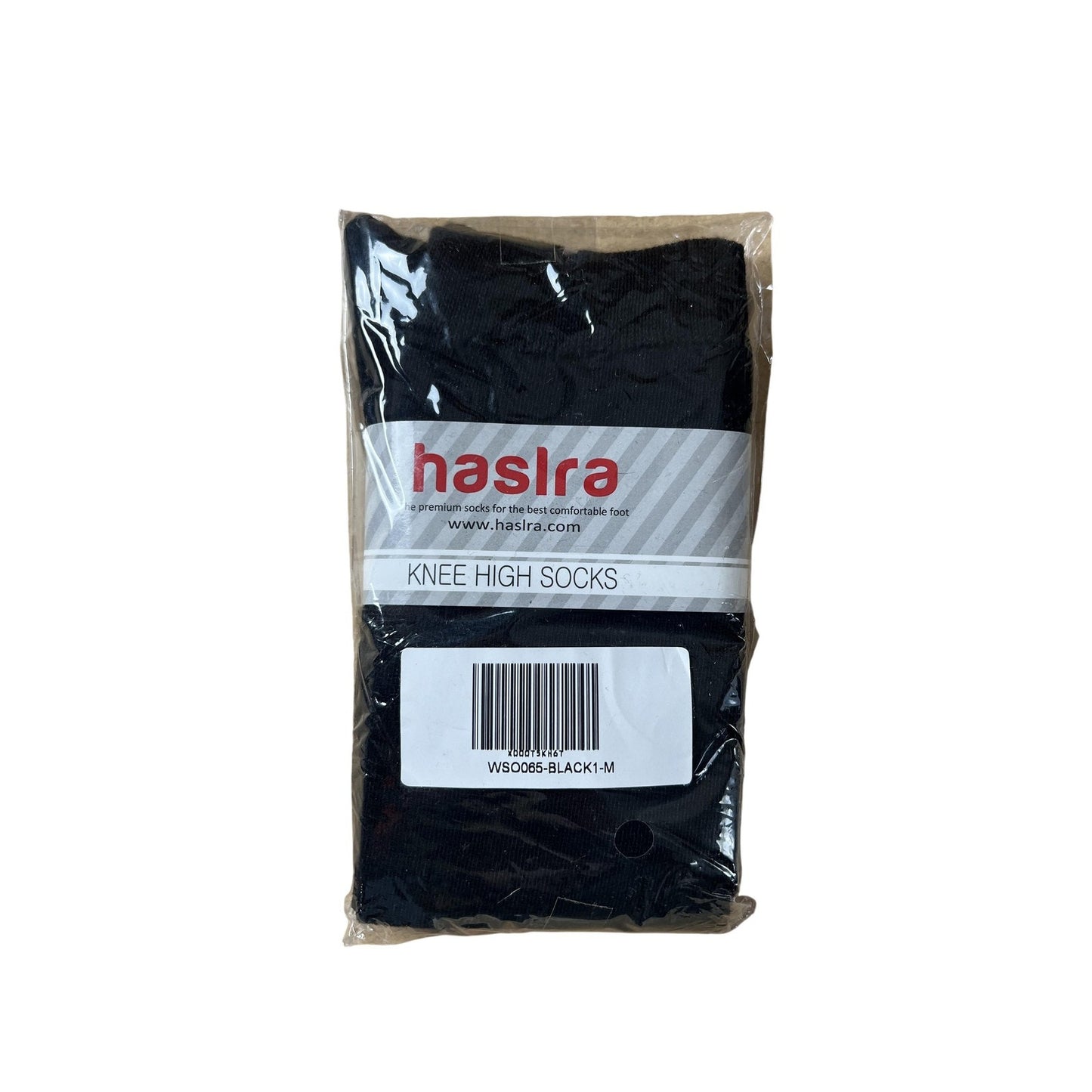 Haslra Socks Womens M Black Knee High Solid Cotton Polyester Spandex Everyday