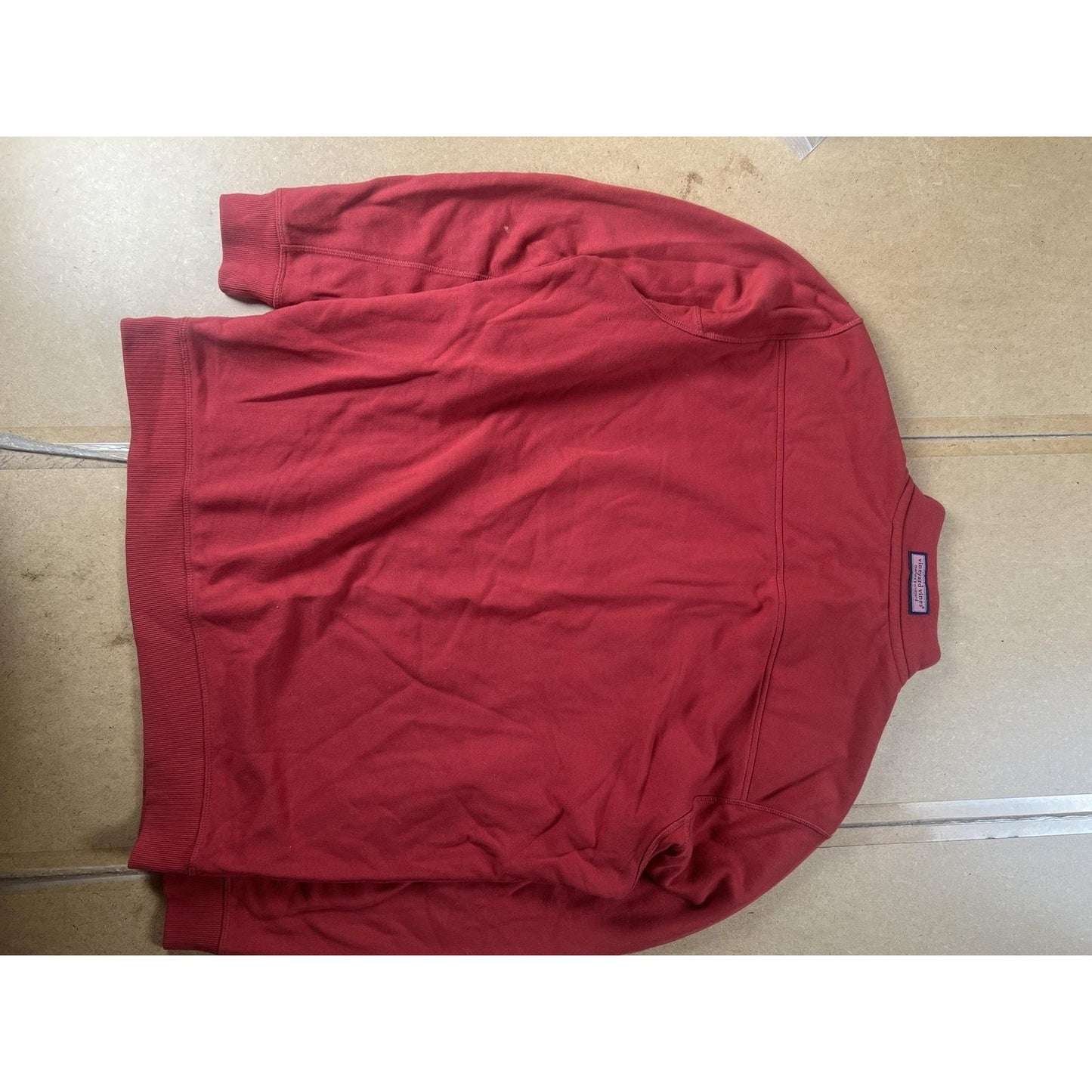 Vineyard Vines Sweater Mens L Red Pullover Mock Neck 1/4 Zip Pockets Logo
