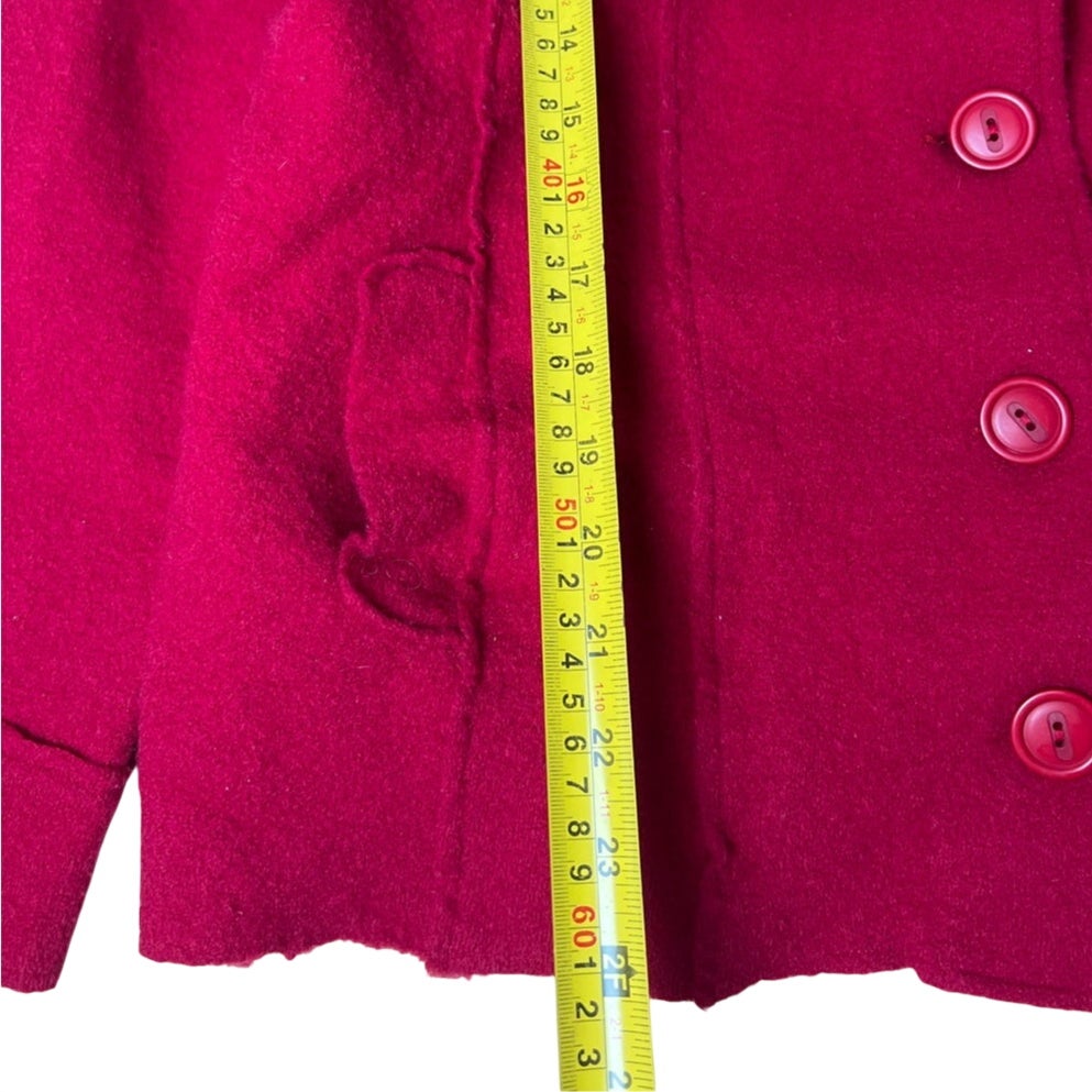 Semantiks Women's Button Front Red 100% Wool Jacket  Size 2X