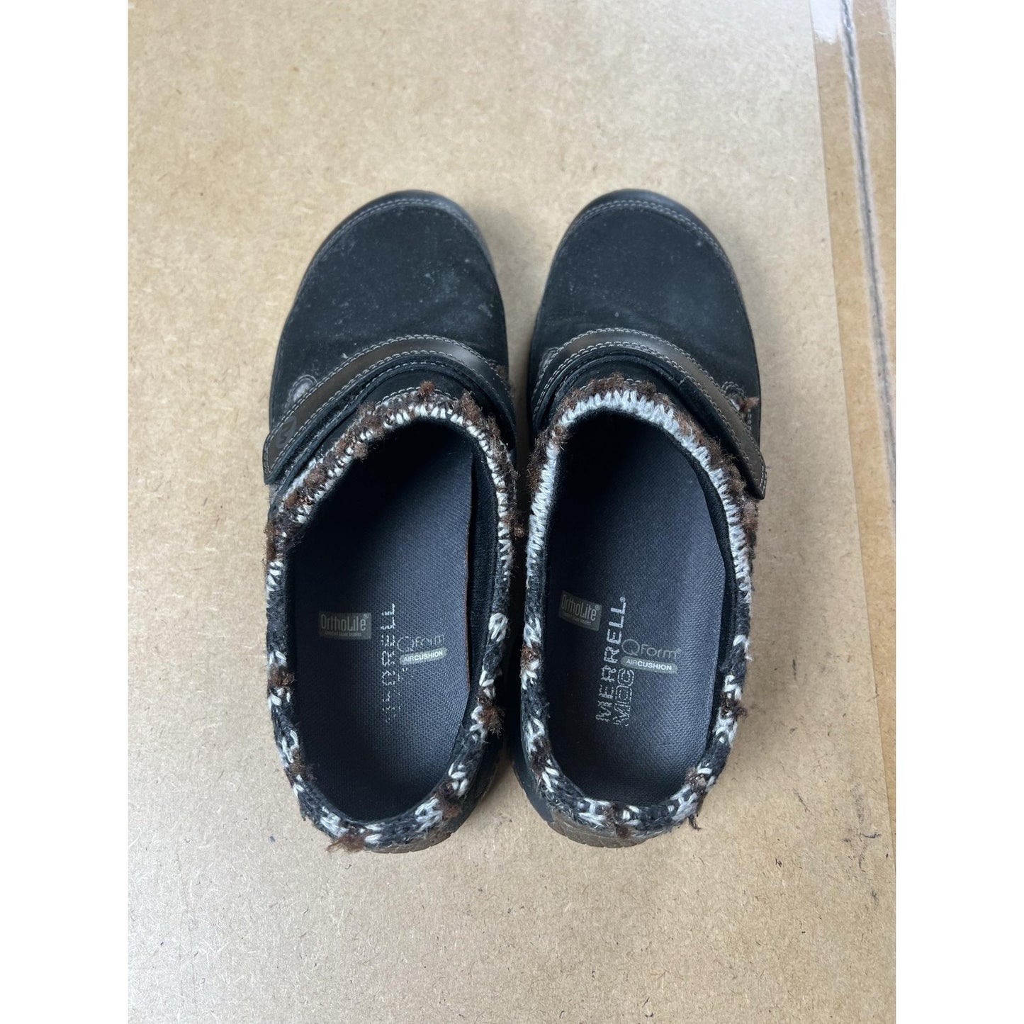 Merrell Clog Womens 7 Black Encore Nova Crystal Leather Faux Fur Lined