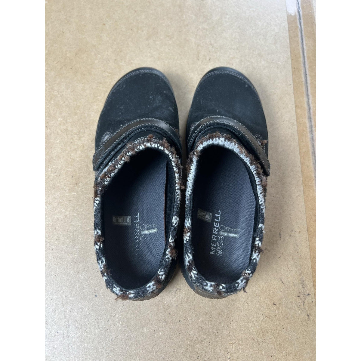 Merrell Clog Womens 7 Black Encore Nova Crystal Leather Faux Fur Lined