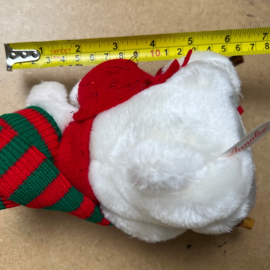 Annalee 2004 Christmas Bear Sitting on Wooden Chair Decoration