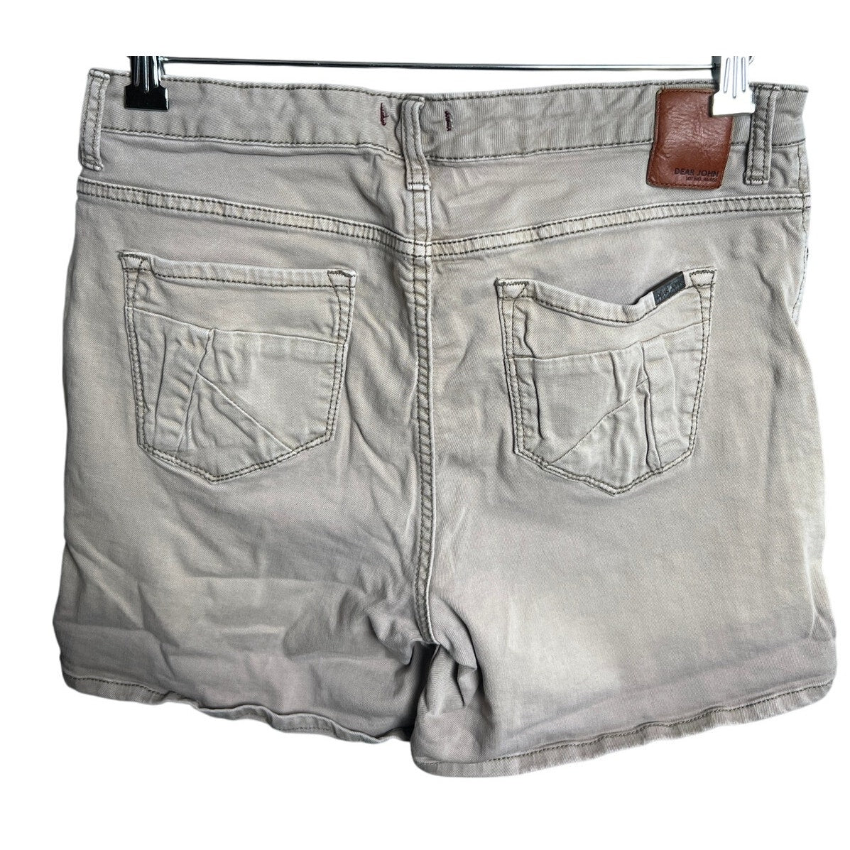 Dear John 29 Gray Faded Stretch Denim Shorts Distressed