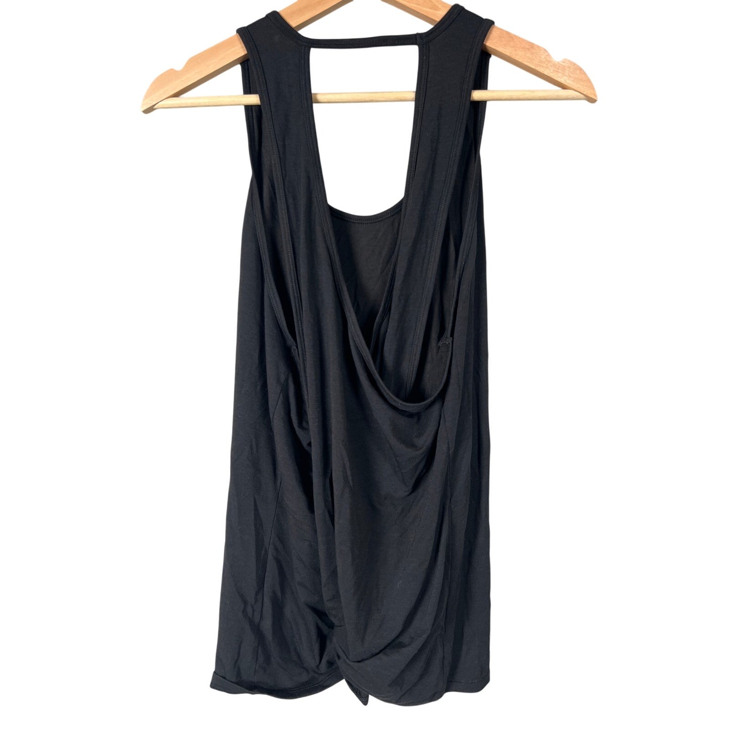 Athleta Women Tank Top Size Large Ribbed Draped Scoop Neck