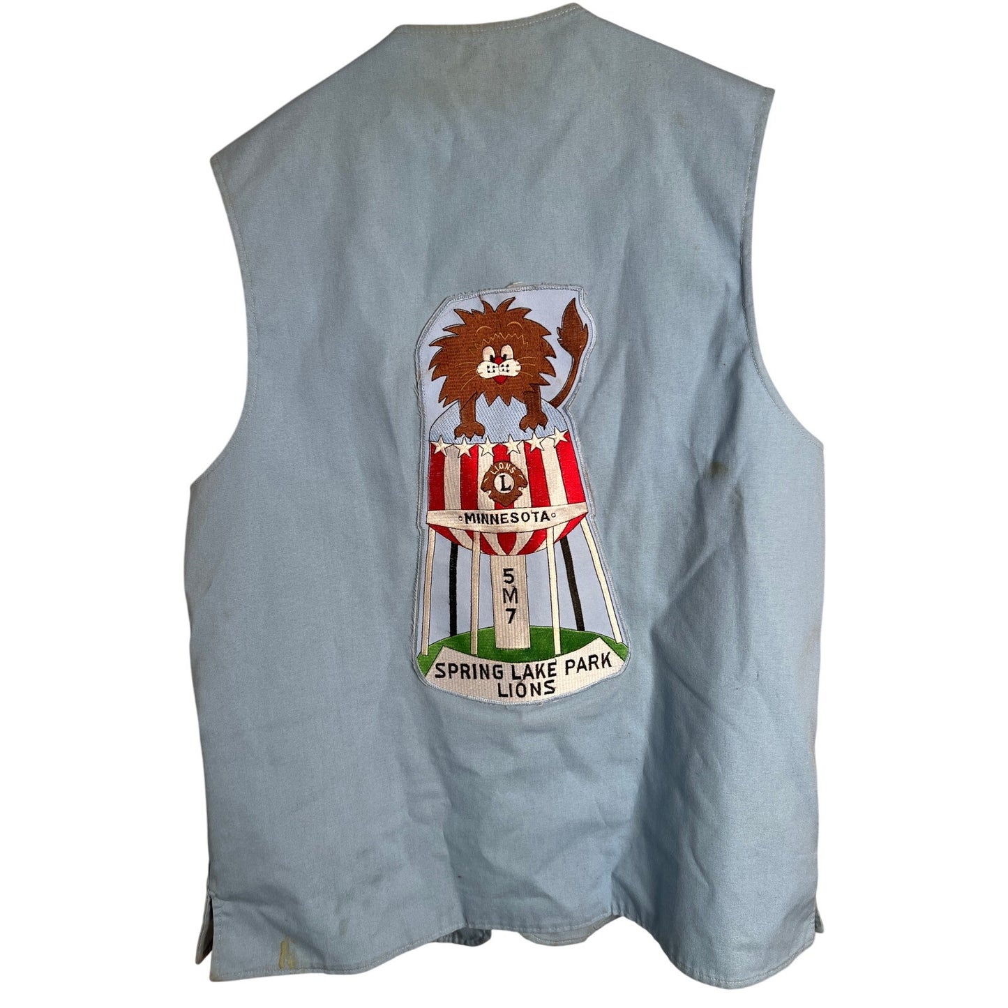 Vintage Minnesota Spring Lake Park Lions International Club Blue Vest