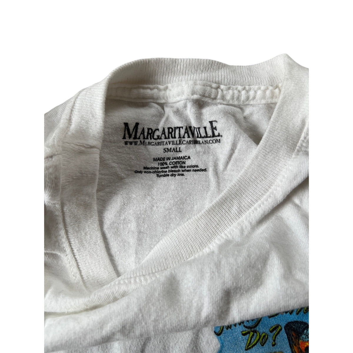 Margaritaville Negril Jamaica T-Shirt Mens S White Graphic Parrot Beach Souvenir