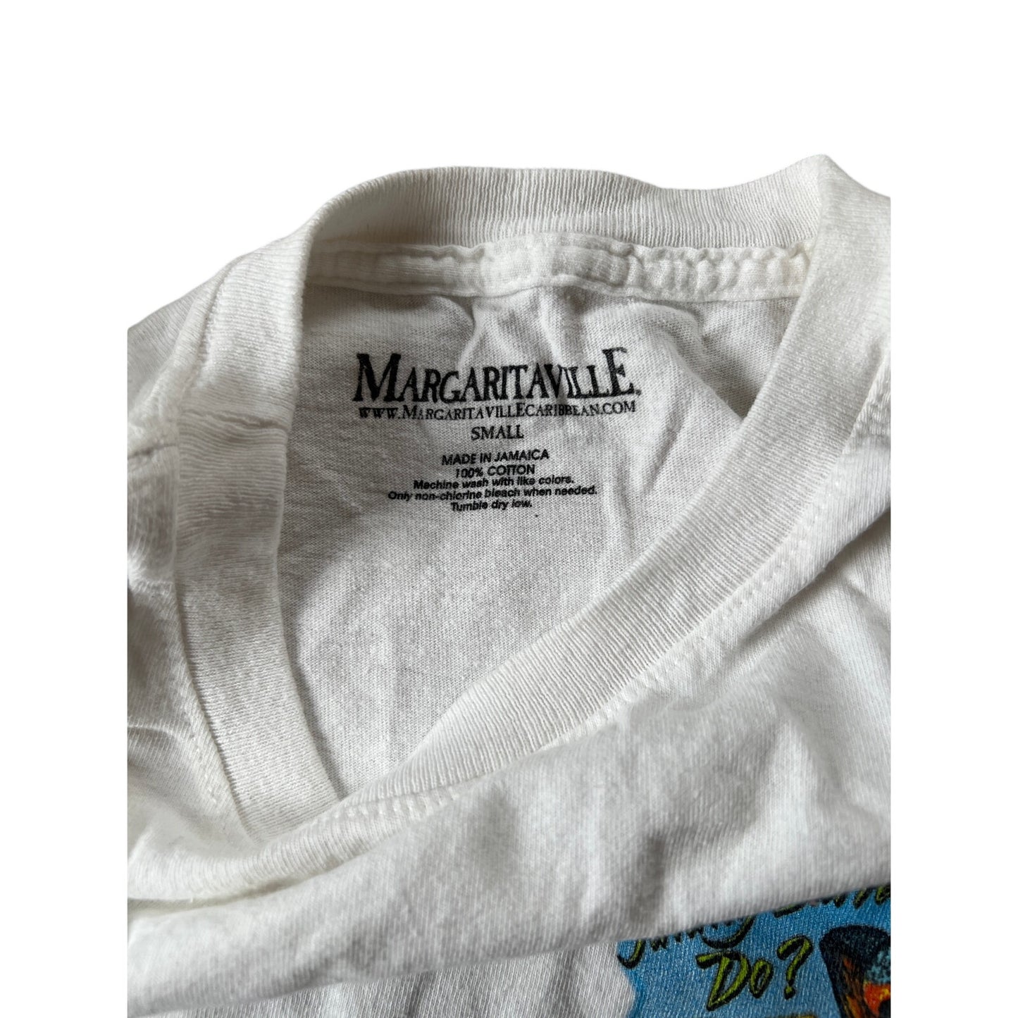 Margaritaville Negril Jamaica T-Shirt Mens S White Graphic Parrot Beach Souvenir
