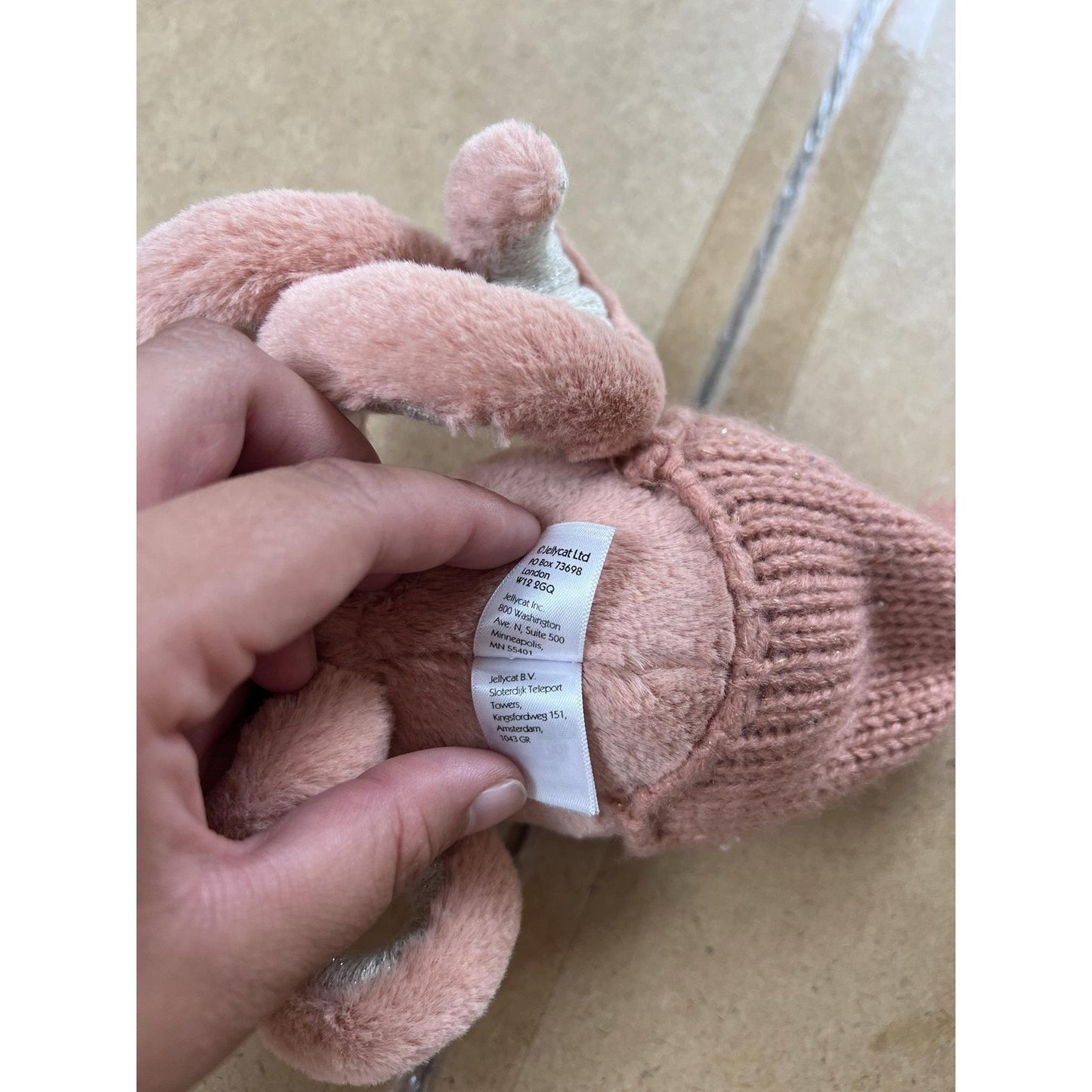 Jellycat Pink Octopus Plush 12 Months & Under Knit Hat Soft Stuffed Baby Toy