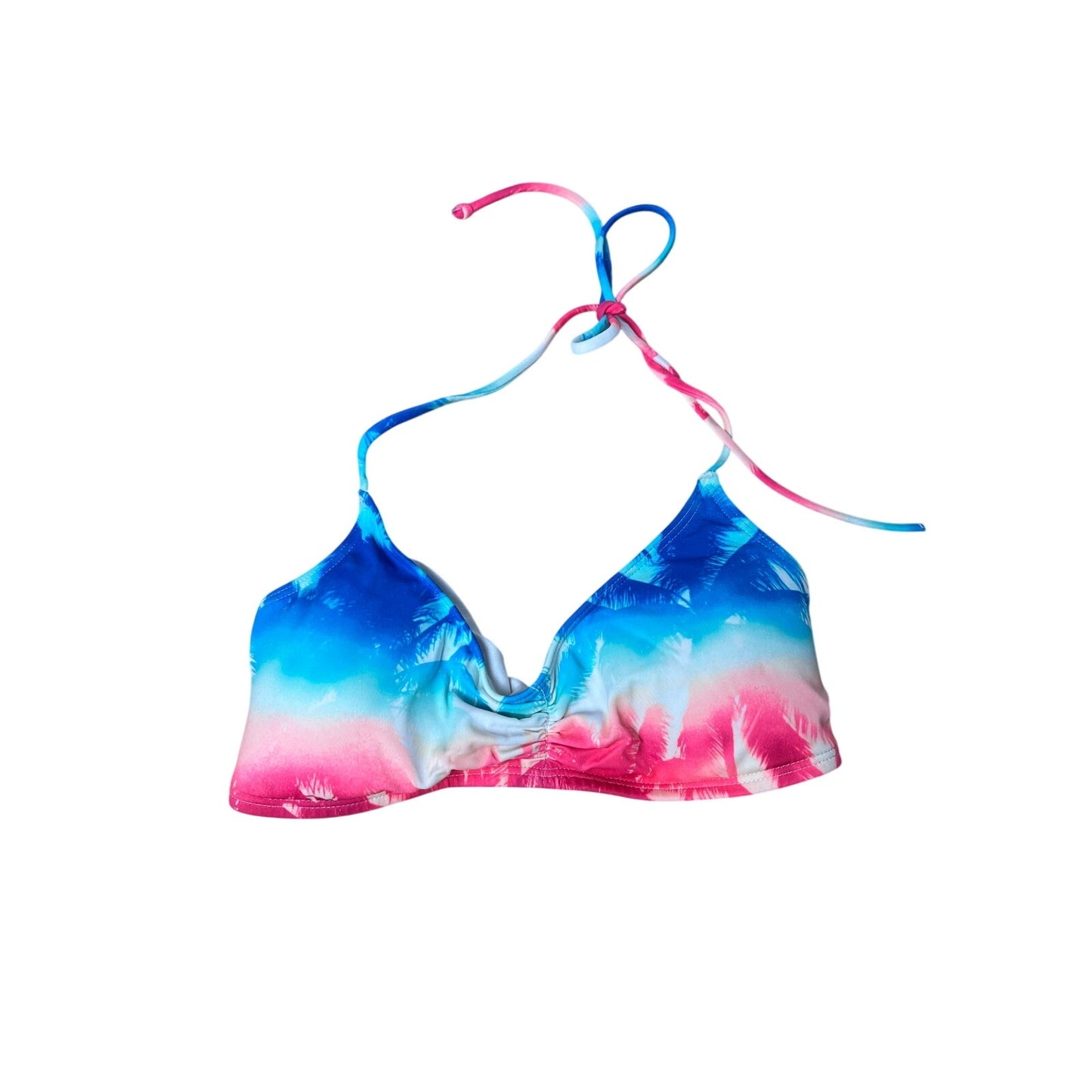Pink Victoria Secret Tropical Palms Halter Bikini Top Size Small