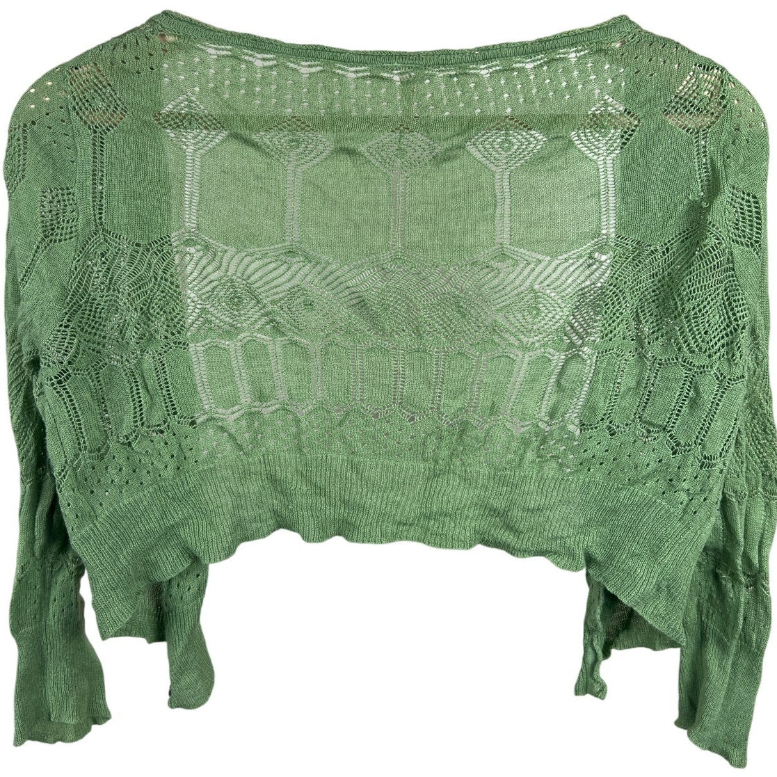 Free People Thin Green Cardigan Pullover Size medium *Minor hole*