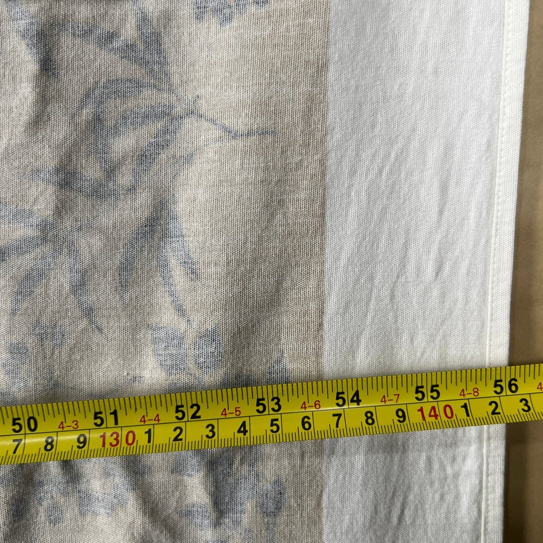 Vintage Cotton Tablecloth Mid Century Leaf Print Red Orange 56x52