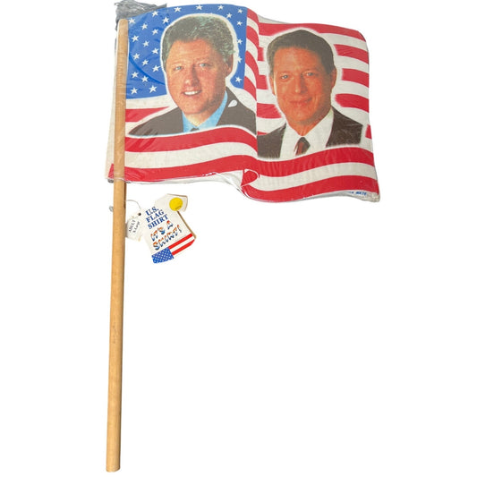 NWT US Flag Clinton Gore Democratic 96 T-shirt 100% Cotton XL