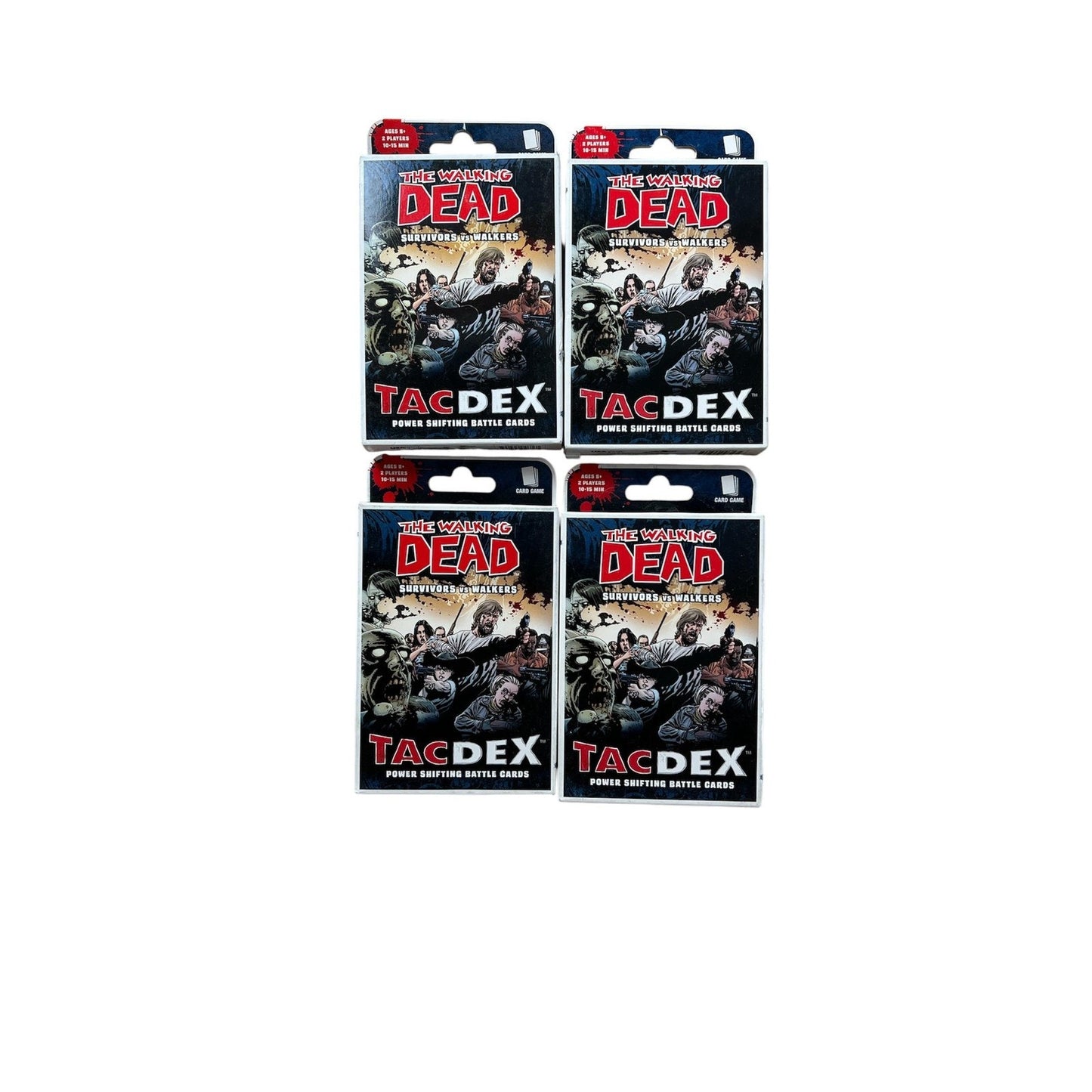 USAopoly The Walking Dead TacDex Card Game Lot 4 Survivors Vs Walkers 2014 8+