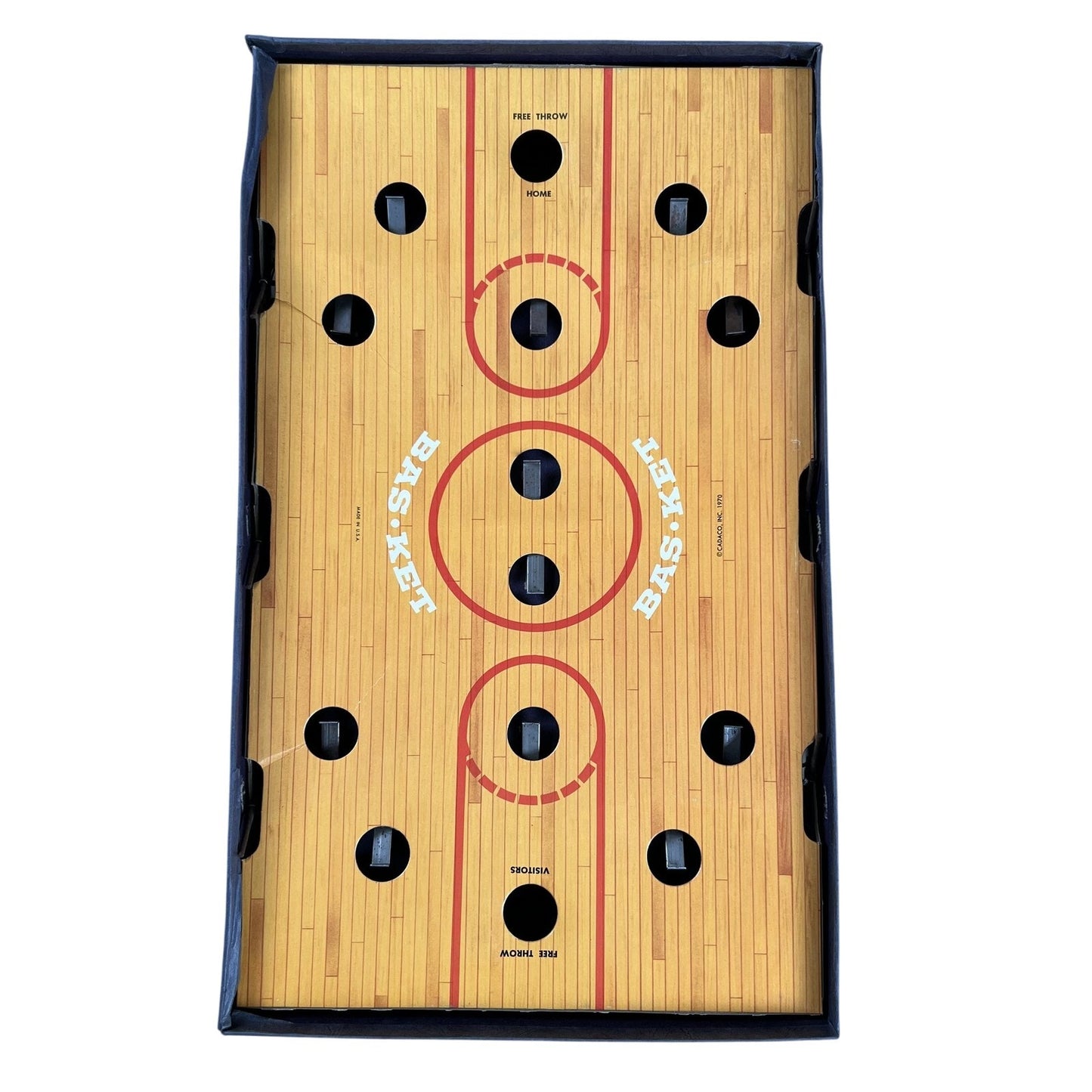 Bas-Ket Tabletop Basketball Game Cardboard Backboard Pink Ball Included