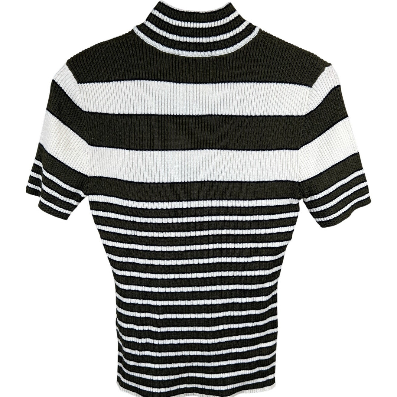 Y2K Unionbay Striped Stretch Short sleeve Turtleneck Size Large L