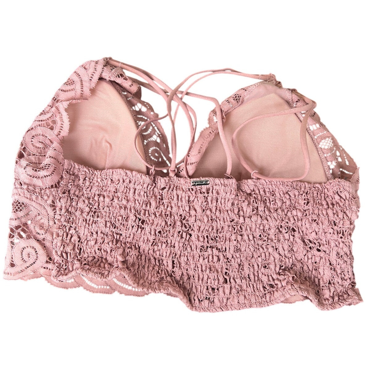 Victorias Secret PINK Lace Bralette Pastel Pink Padded *Dimensions In Picture*