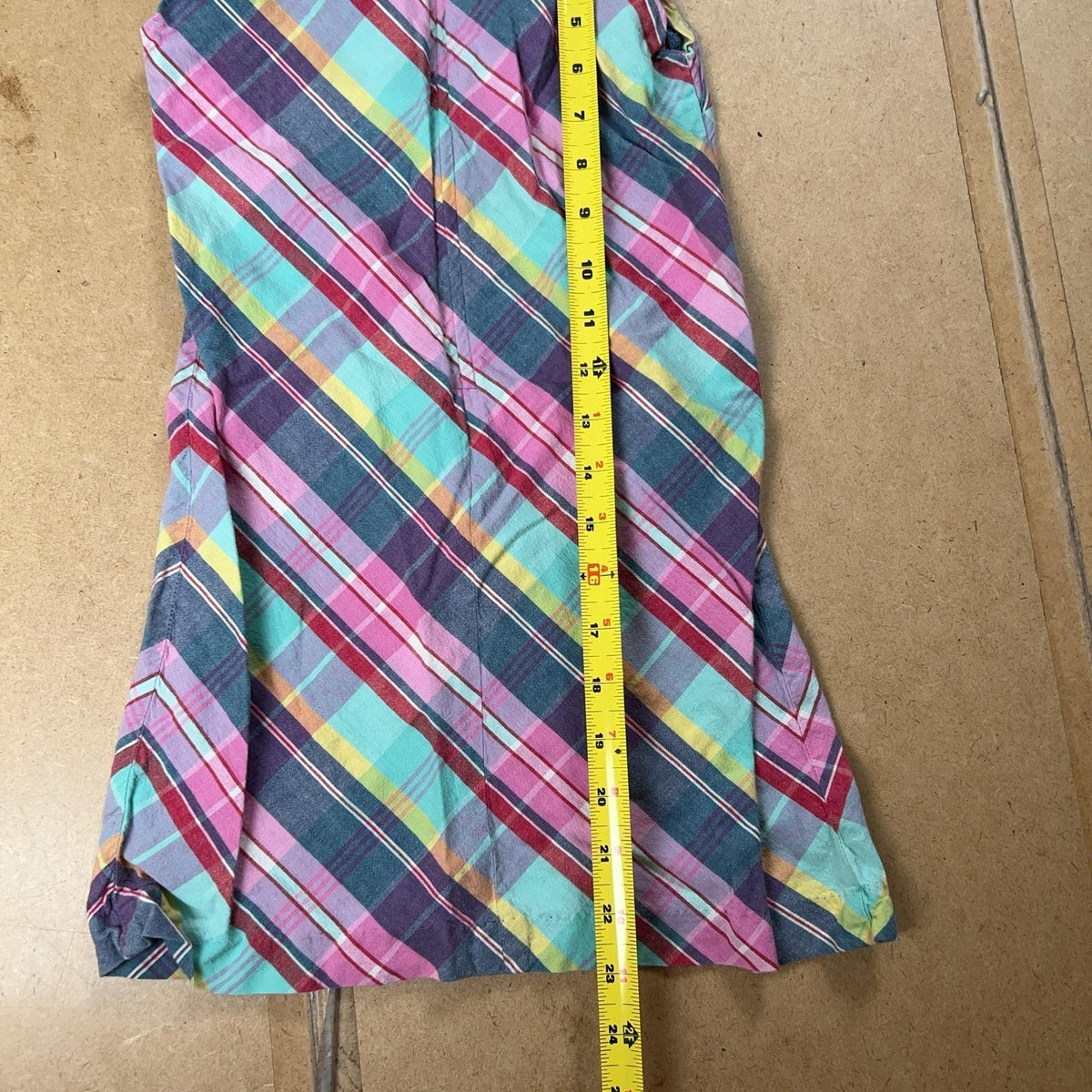Ralph Lauren Tunic Teens 5 Multicolor Plaid Sleeveless 100% Cotton Embroidered