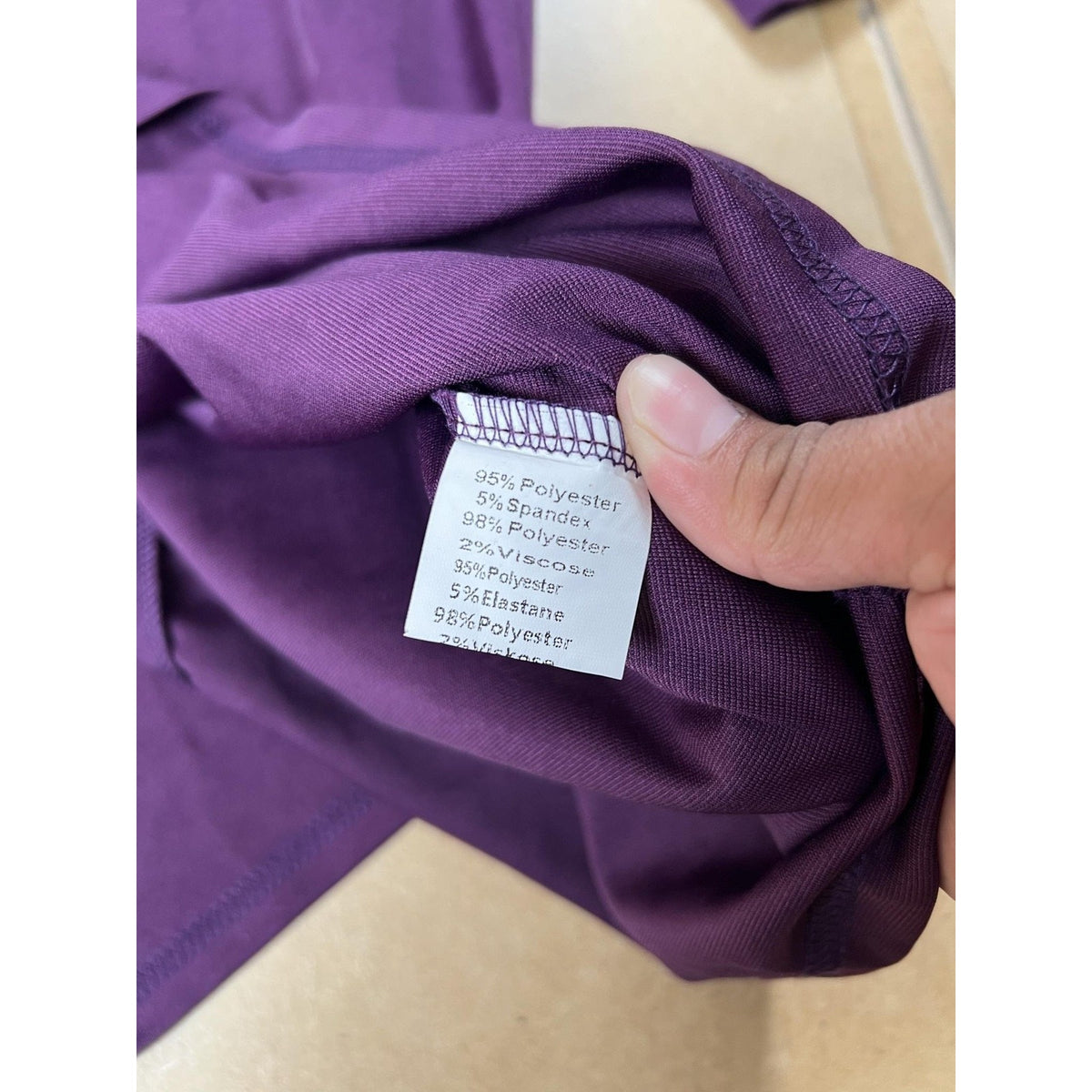 Grace Karin Dress Womens 2XL Purple Pencil Knee Length V-Neck Pleated Stretch