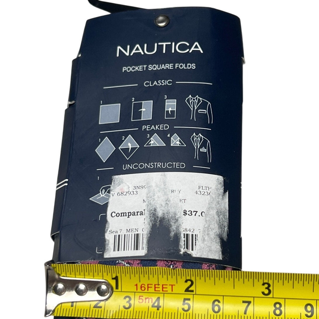 Nautica NWT Classic Tie Flower Print Navy Blue and Pink