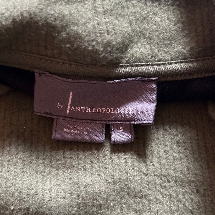 Anthropologie Theresa Tunic Top Size Small Oversized Green Fleece Sweater