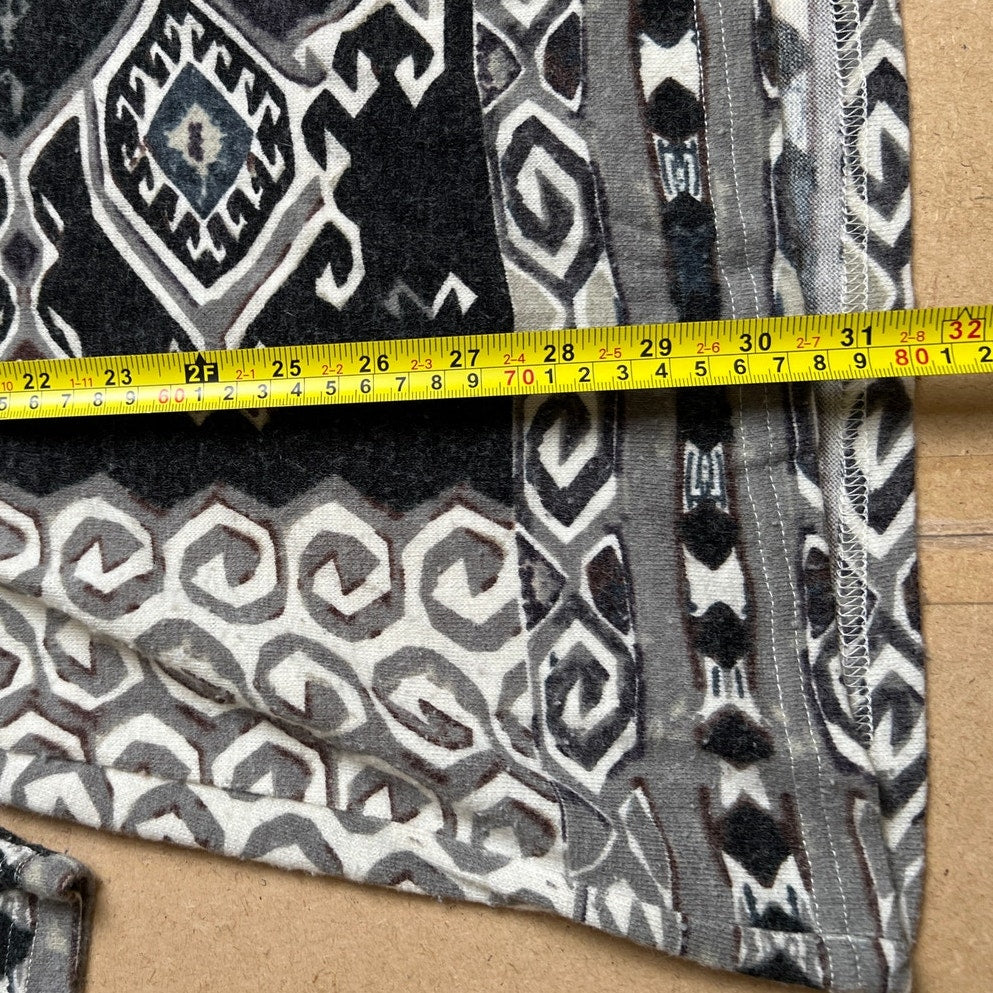 Aryeh Anthropologie Knit XL Dress Black Gray Bell Sleeves