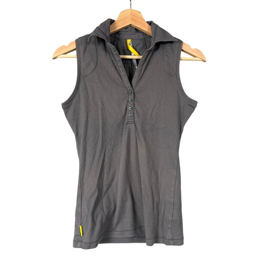Lole Cross Court Polo Tank In Gray Women's Size Small