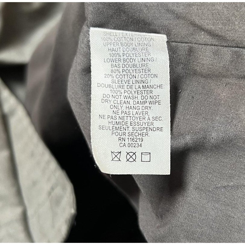 Steven Alan Hooded Parka Jacket Medium Gray Canvas Cotton Zip External Pockets