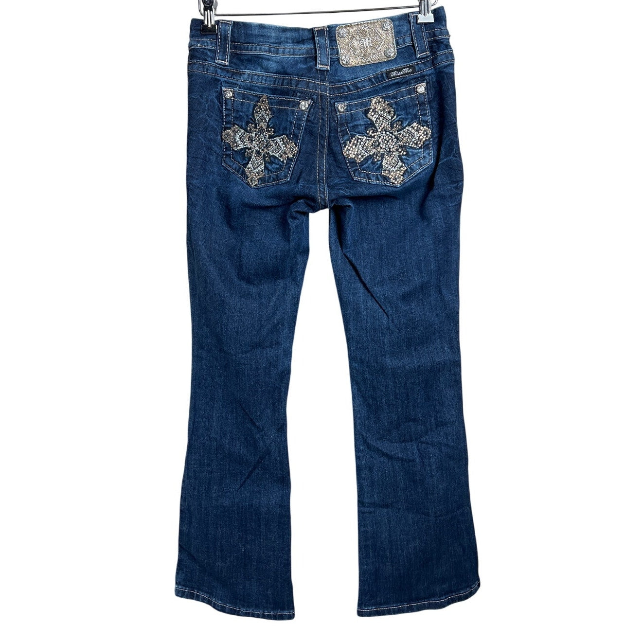 Miss Me 27 Mid Rise Easyboot Jean Crusader Rhinestone
