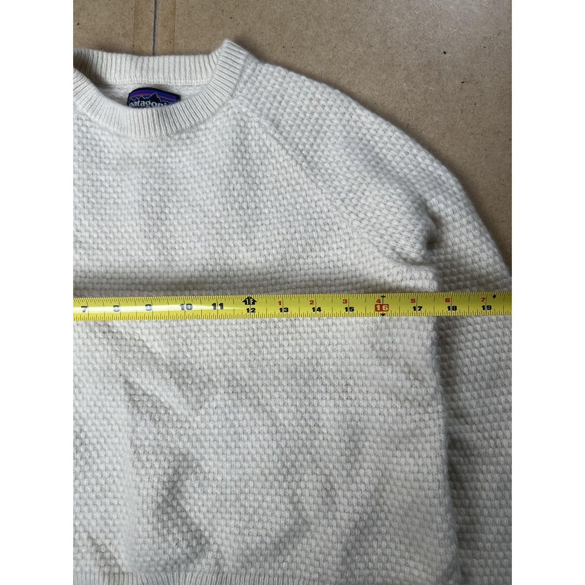 Patagonia Sweater Womens S White Pullover Waffle-Knit Heavyweight Cashmere