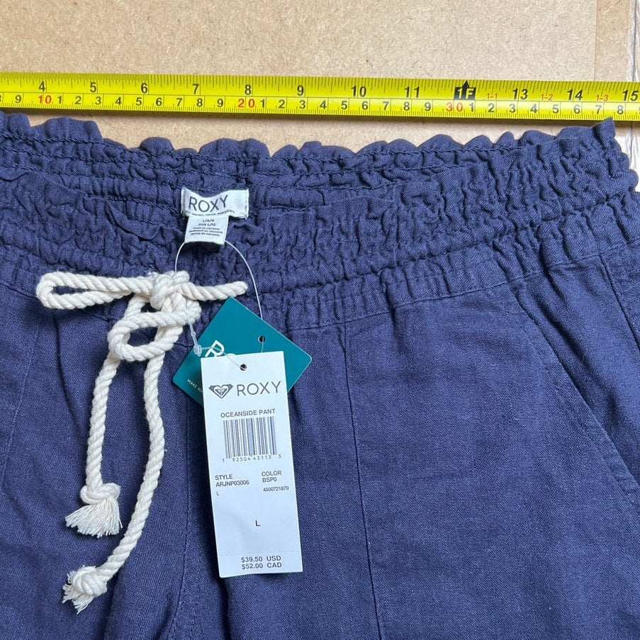 NWT ROXY Oceanside Linen Women's Pants Large