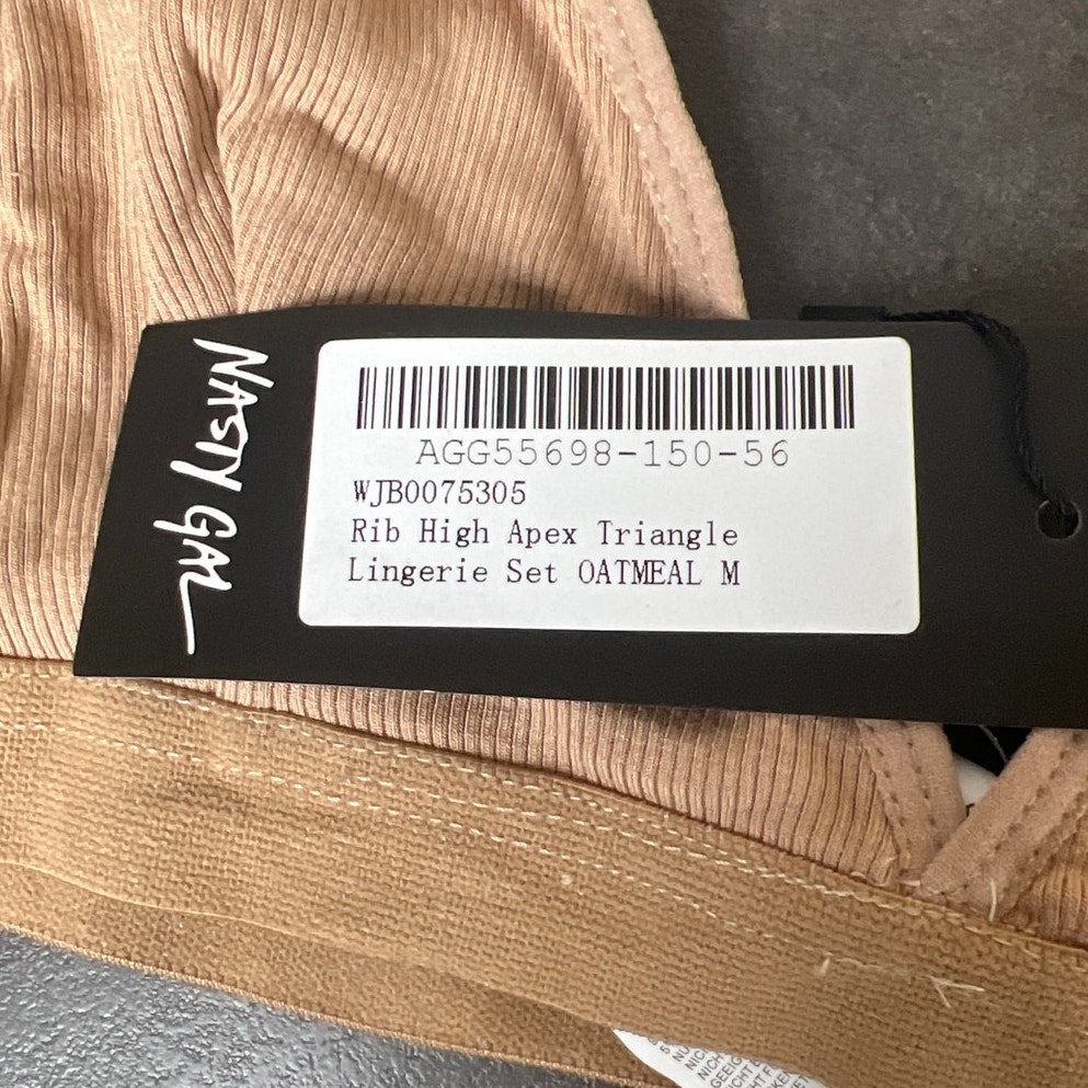 Nasty Gal Rib High Triangle Apex NWT Tan Medium