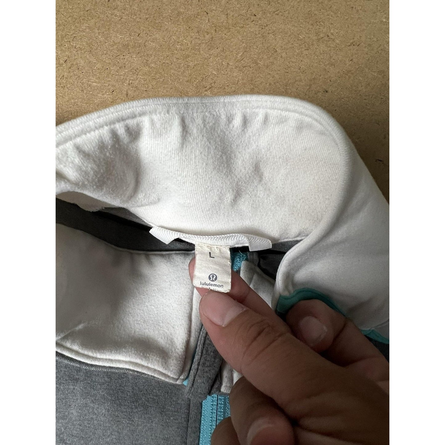 Lululemon Sweater Mens L Gray Full Zip Mock Neck Fleece Pockets Zipper