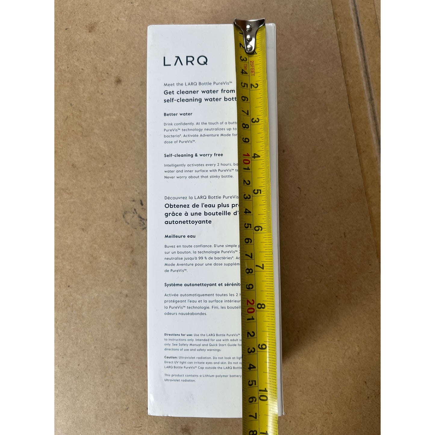 LARQ Water Bottle 31 Fl Oz Blue Stainless Steel Vacuum Insulated Screw-on Lid