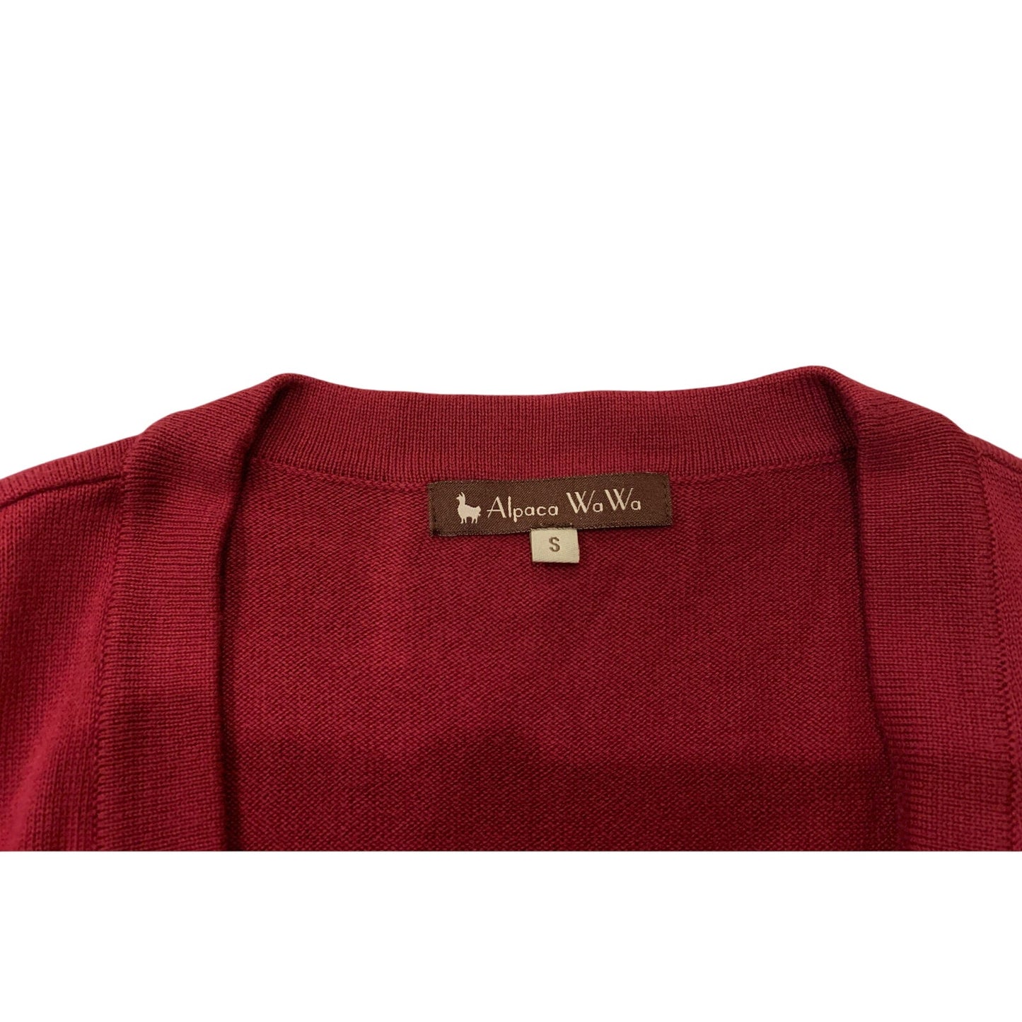 Alpaca Wawa Alpaca Blend Cardigan Sweater Red Button Up Women's Size S - EUC
