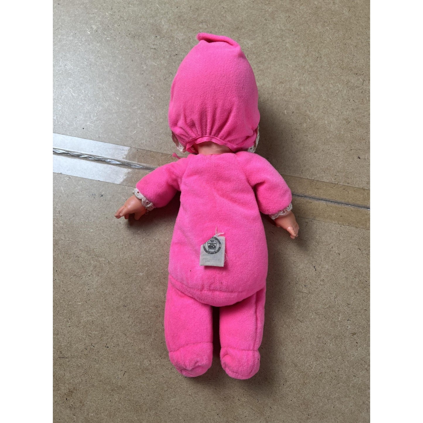 Vintage Mattel Baby Beans Doll Pink 12in Hong Kong Cloth Vinyl Head Toy