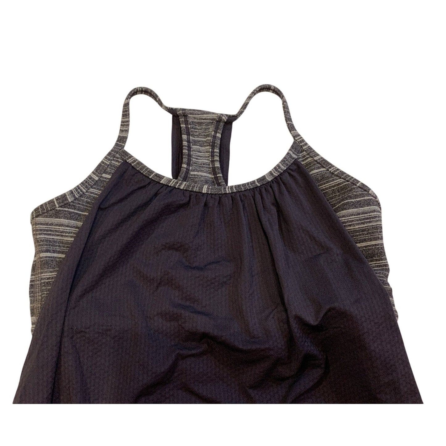Lululemon Gray Racerback Tank Top with built in sports bra size 4 - EUC