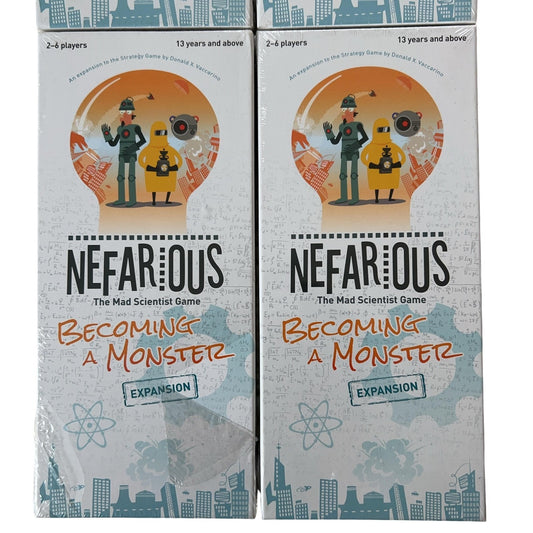 USAopoly Nefarious Becoming A Monster Board Game Expansion Lot Of 4 New Sealed