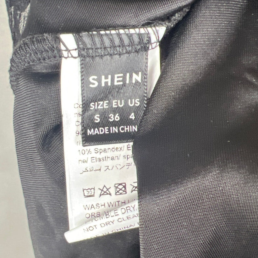 Shein Gothic Lightweight Contrast Lace Split Sleeve Cold Shoulder Mesh Dress Size S