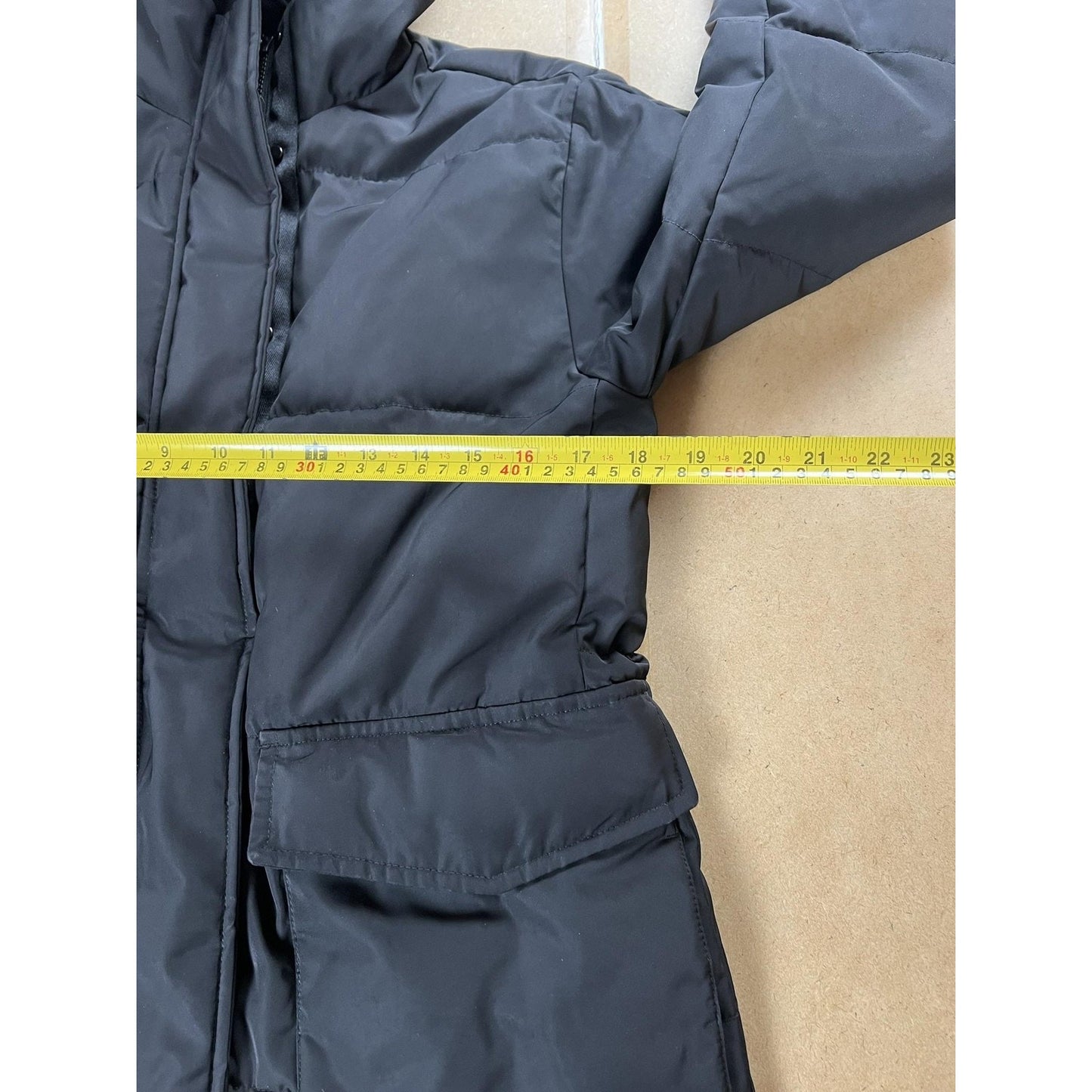 Everlane Jacket Womens XS Black ReNew Long Puffer Hooded Insulated Pockets