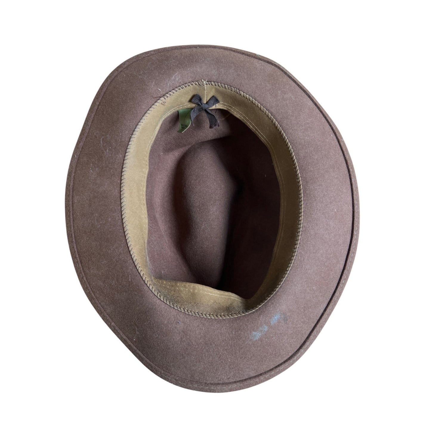 Mens Pure Wool Outback Crushable cowboy hat Olive/Green Medium
