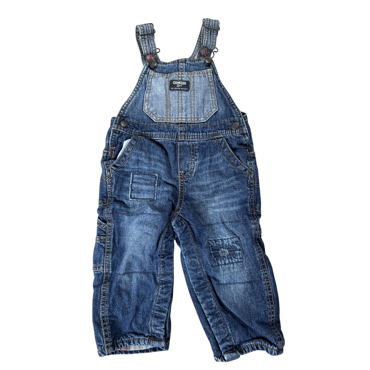 OshKosh B'gosh Jacket Boys 12-18 Months Blue Denim Flannel Lined Pockets