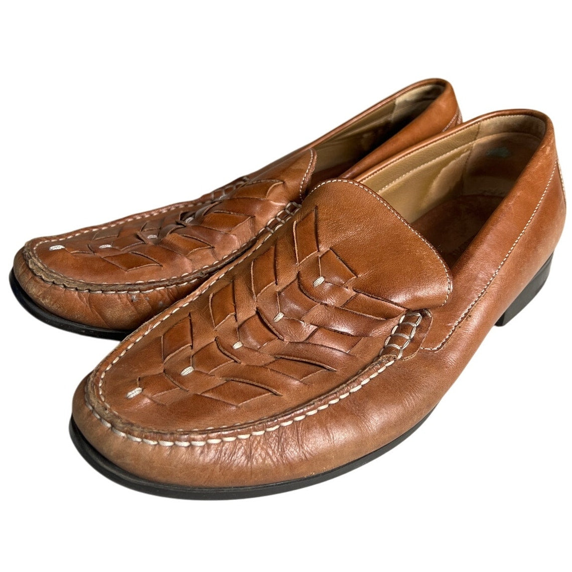 Johnston & Murphy Men’s Cresswell Woven Sheep-leather Brown Loafer Size 11